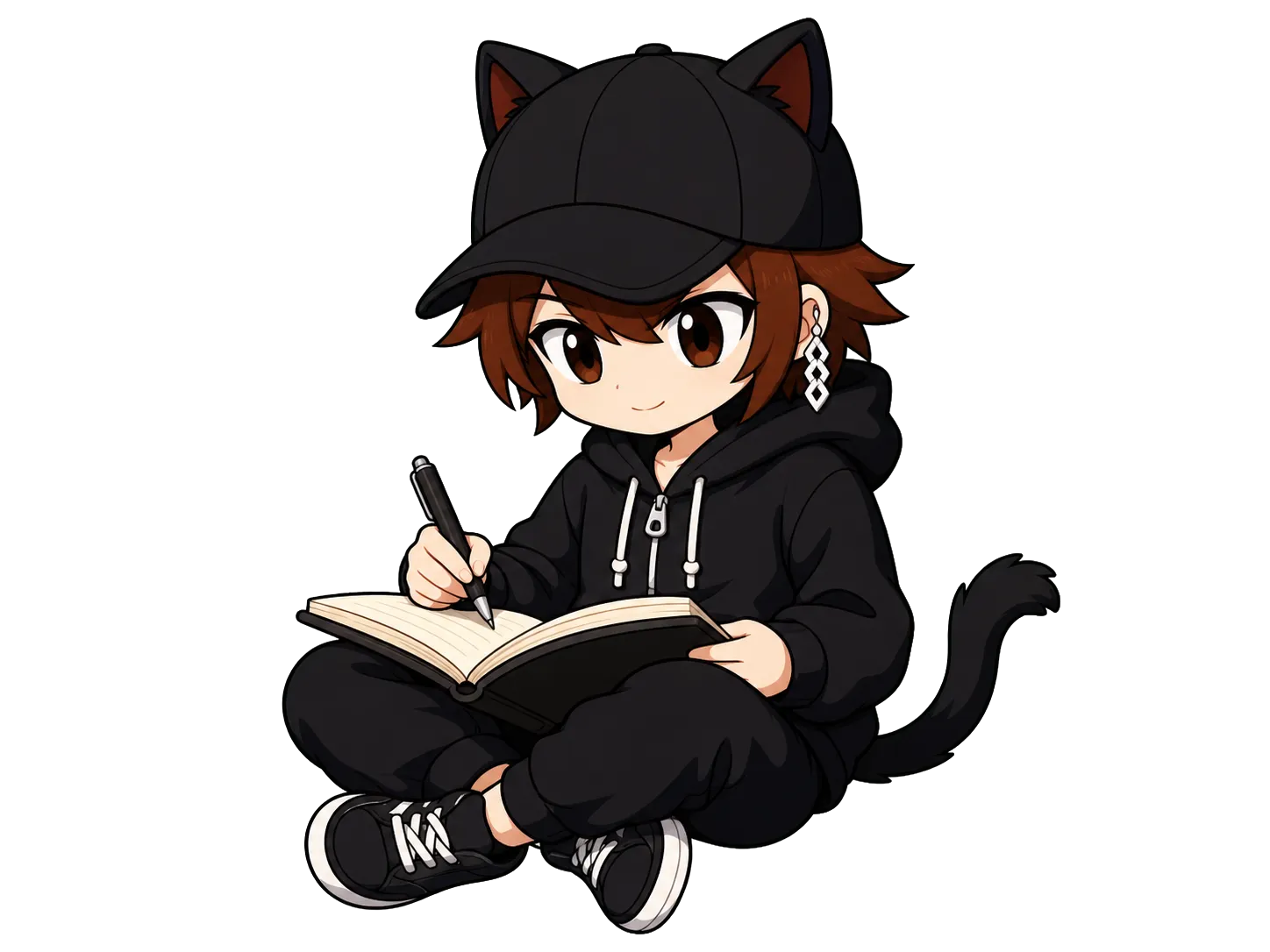 ノートにブログを書いているKairo